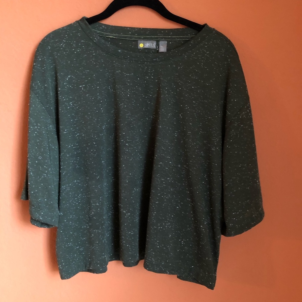 Zella green women’s crop top shirt size XL